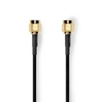 SMA Cable | SMA Male | SMA Male | Gold Plated | 50 Ohm | Single Shielded | 5.00 m | Round | PVC | Black | Label