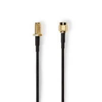 SMA Cable | RP SMA Male | RP SMA Female | Gold Plated | 50 Ohm | Single Shielded | 1.00 m | Round | PVC | Black | Label