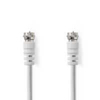 Satellite & Antenna Cable | F Male Quick | F Male Quick | Nickel Plated | 75 Ohm | Double Shielded | 1.00 m | Round | PVC | White | Box