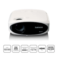 Full HD 1080P LCD projector with Bluetooth White