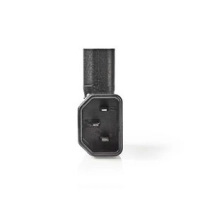 Extension Plug | IEC-320-C13 | IEC-320-C14 | Angled Right | Nickel Plated | PVC | Black | Box | 1 pcs