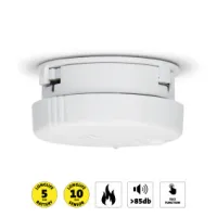 Mini smoke detector with 5 year battery, white