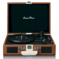 Suitcase turntable with BT rechargable Battery and speaker