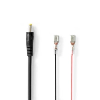 Power Cable | DC Female | Open | Straight | Straight | Copper | 2.00 m | Round | PVC | Black | Gift Box