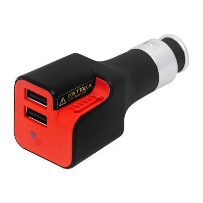 Autolaadija USB 12-24V 2*USB 2.1A ionisaatoriga valge