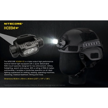 Nitecore HC65M V2 1750lm kiivrilamp NVG klambriga