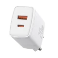 Baseus Compact 20W USB + USB-C white wall charger