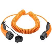 Type 2 Spiral Charging Cable, up to 11 kW, 5 m, orange