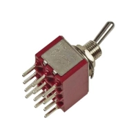 VERTICAL TOGGLE SWITCH 4PDT ON-ON - PCB TYPE