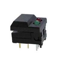 DIGITAST DIP PUSH-BUTTON SWITCH BLACK CAP - RED & GREEN LED