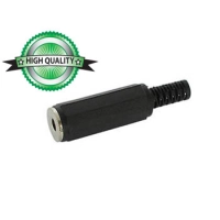 3.5mm FEMALE JACK CONNECTOR - BLACK PLASTIC MONO