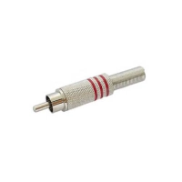 RCA PLUG MALE - NICKEL - RED