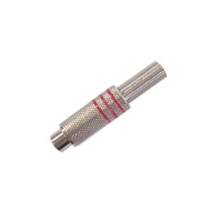 RCA PLUG FEMALE - NICKEL - RED