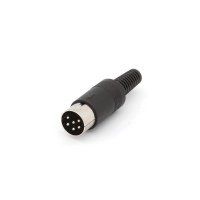 MALE 6P DIN PLUG BLACK