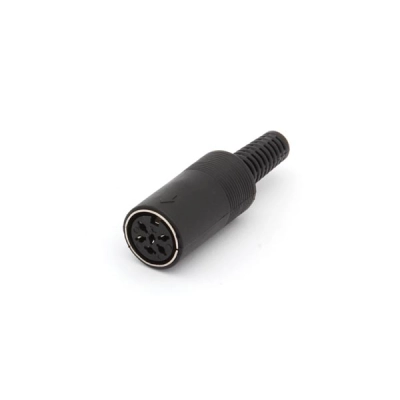 FEMALE 6P DIN PLUG BLACK