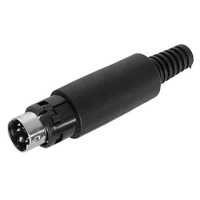 MALE 4P MINI-DIN PLUG - BLACK