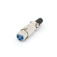 3P XLR SOCKET, NICKEL-PLATED - SHORT TYPE