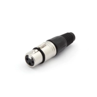 3P FEMALE XLR PLUG - NICKEL