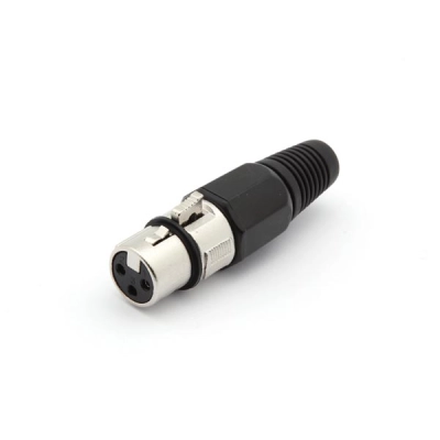 3P FEMALE XLR PLUG - NICKEL - BLACK