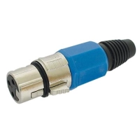 3P FEMALE XLR PLUG - NICKEL - BLUE