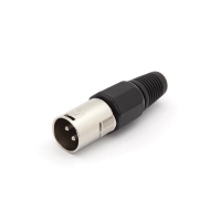 3P MALE XLR PLUG - NICKEL - BLACK