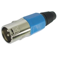 3P MALE XLR PLUG - NICKEL - BLUE