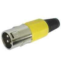 3-PIN MALE XLR PLUG - NICKEL - YELLOW