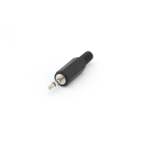 3.5mm pistik  - STEREO, must plastik