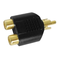 DUAL FEMALE RCA TO MALE RCA - GOLD