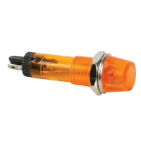 8mm ümmargune paneeli kontroll-lamp,12V kollane(AMBER)