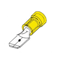 MALE CONNECTOR 6.4mm YELLOW