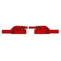 CONTACT PROTECTED INJECTION-MOULDED MEASURING LEAD 4mm 25cm / RED (MLB-SH/WS 25/1)