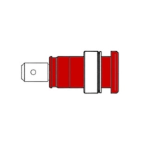 BUILT-IN SAFETY SOCKET 4mm, CONTACT PROTECTED / RED (SEB 2620-F6,3)