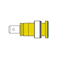 BUILT-IN SAFETY SOCKET 4mm, CONTACT PROTECTED / YELLOW + GREEN (SEB 2620-F6,3)