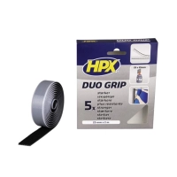 Duo Grip -Velcro - takjakinnitus - must 25mm x 2m