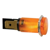 14mm ümmargune paneeli kontroll-lamp, 12V kollane( AMBER)