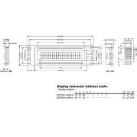 LCD 20 x 2 tabloo kollase taustvalgustusega (BOTTOM VIEW TRANSFLECTIVE )