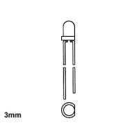 LED 3mm roheline, hajutatud - 20mcd