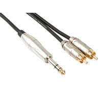 Professionaalne audiokaabel , 2 x RCA pistik - 6.35mm STEREO pistik  (6m)