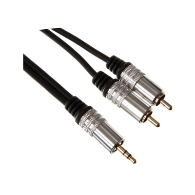 3.5 mm STEREO pistik - 2 x RCA AUDIO pistik / STANDARD / 10.0 m / M-M / kullatud