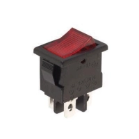 POWER ROCKER SWITCH 3A-250V DPST ON-OFF - RED