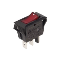 POWER ROCKER SWITCH 10A-250V SPST ON-OFF - WITH RED NEON LIGHT