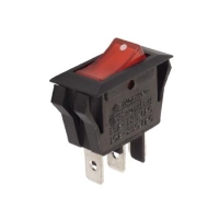 POWER ROCKER SWITCH 10A-250V SPST ON-OFF - WITH AMBER NEON LIGHT