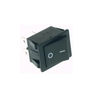 POWER ROCKER SWITCH 10A-250V DPST ON-OFF - BLACK I/O CAP