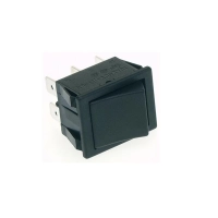 POWER ROCKER SWITCH 10A-250V DPDT ON-ON - BLACK CAP