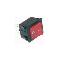 POWER ROCKER SWITCH 10A-250V DPST ON-OFF - RED I/O CAP