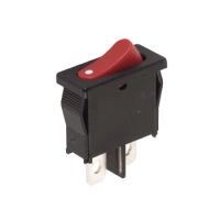 POWER ROCKER SWITCH 6A-250V SPST ON-OFF - RED CAP