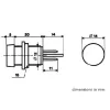 14mm ümmargune paneeli kontroll-lamp, 220V punane