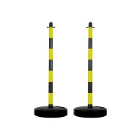 YELLOW/BLACK PLASTIC POST FOR SECURITY CHAIN - 2 pcs