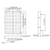 TA30-11SRWA punkt-maatrikstabloo,  76.2mm , ühevärviline, ühise anoodiga, punane